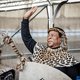 Zulu King Goodwill Zwelithini greets his supporters at The Moses Mabhida Football Stadium in Durban