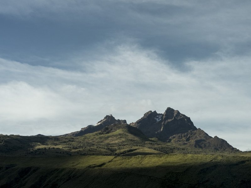 View of the Carihuairazo Volcano, Ecuador's central Andes, on February 18, 2019. The Chimborazo and the Carihuairazo are two of the seven elevations that are losing their glacier coverage in Ecuador mainly due to the deforestation of the moorlands and bur