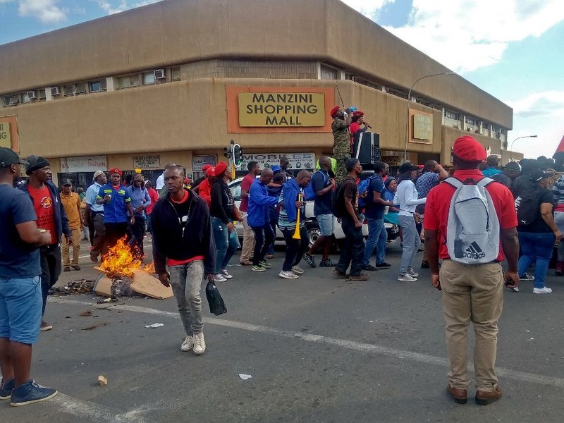 Eswatini's civil servants demonstrate for salary increase and better working conditions on October 2, 2019 in Manzini.
