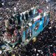 Iranian mourners gather around a vehicle carrying the coffin of slain top general Qasem Soleimani during the final stage of funeral processions, in his hometown Kerman on January 7, 2020. Soleimani was killed outside Baghdad airport Friday in a drone stri