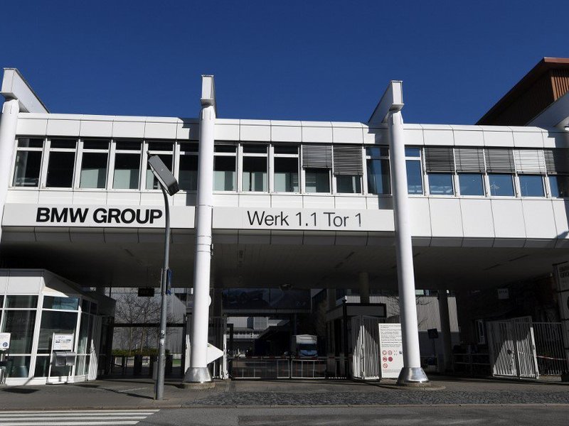 A picture taken on March 18, 2020 shows a view of a factory of German carmaker BMW in Munich, southern Germany, before the group presents its financial results for 2019. BMW said it would close European and South African factories accounting for half its