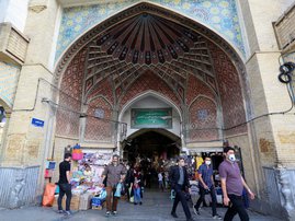 Iranians leave the Grand Bazaar market in the capital Tehran on April 20, 2020, as the threat of the COVID-19 pandemic lingers ahead of the Muslim holy month of Ramadan. Ramadan is a period for both self reflection and socialising. Believers fast from daw