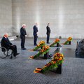 German Chancellor Angela Merkel, the President of the Bundestag (lower house of parliament) Wolfgang Schaeuble, German President Frank-Walter Steinmeier, the current president of the Bundesrat (upper house of parliament) and Brandenburg's state premier Di