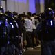 Police detain a group of people during a pro-democracy protest calling for the city's independence in Hong Kong on May 10, 2020.