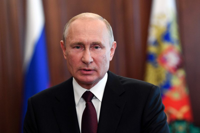 Russian President Vladimir Putin addresses school leavers and university graduates in Moscow on June 27, 2020, amid the crisis linked with the Covid-19 pandemic caused by the novel coronavirus.