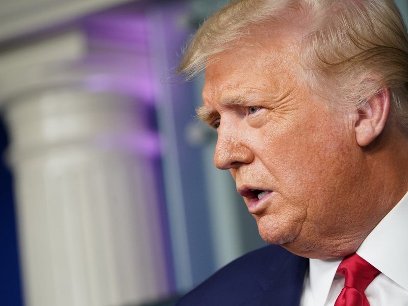 US President Donald Trump speaks during a press conference in the Brady Briefing Room of the White House on September 16, 2020, in Washington, DC.