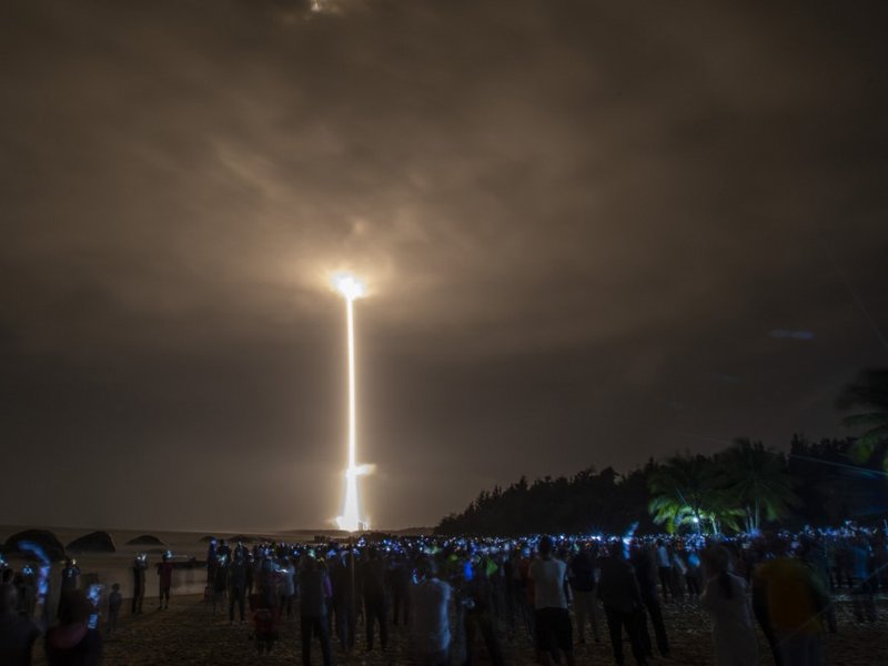 A Long March 5 rocket carrying China's Chang'e-5 lunar probe launches from the Wenchang Space Center on China's southern Hainan Island on November 24, 2020, on a mission to bring back lunar rocks, the first attempt by any nation to retrieve samples from t