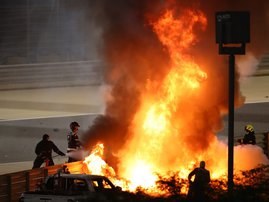 Romain Grosjean Crash - AFP