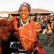 This file photo taken on September 11, 2004, shows Zulu Queen Mantfombi Dlamini Zulu taking part in the annual Umkhosi woMhlanga (Reed Dance) dance festival at the Enyokeni Royal Palace in Kwa-Nongoma some 350 kilometres north of Durban. Queen Shiyiwe Man