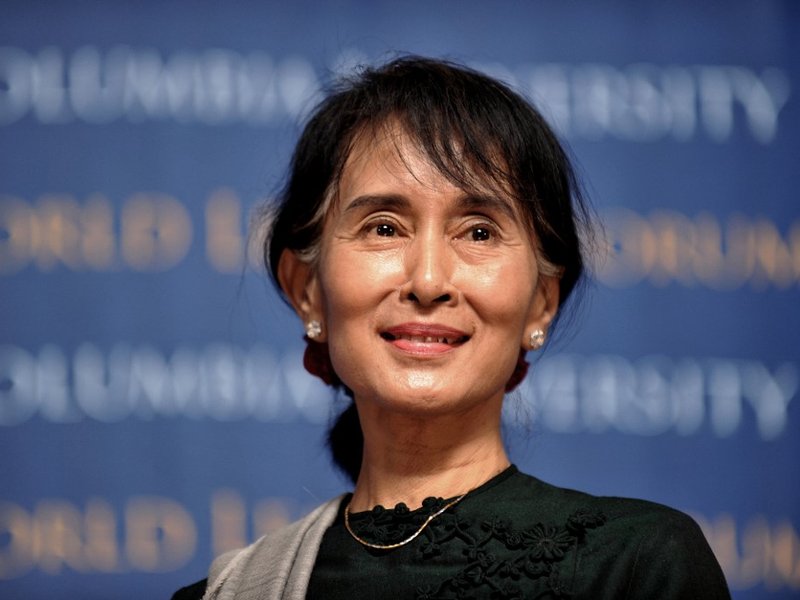 In this file photo taken on September 22, 2012, Myanmar's member of parliament Aung San Suu Kyi attends an event in Low Memorial Library at Columbia University in New York. A Myanmar court on December 6, 2021, jailed ousted civilian leader Suu Kyi for fou
