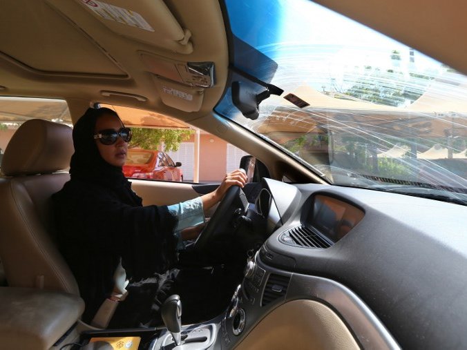 Saudi women drive
