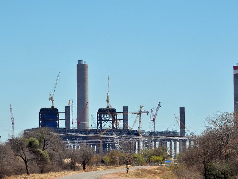 A photo taken on October 7, 2011 shows the 125-billion-rand ($14.8 billion, 11 billion euro) Medupi station outside the northern South African town of Lephalale. The plant will be the fourth-largest in the world and is expected to go online in two years.