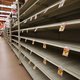 A section of empty shelves is seen during special shopping hours only open to seniors and the disabled at Northgate Gonzalez Market, a Hispanic specialty supermarket, on March 19, 2020 in Los Angeles, California. The vast majority of shelves in the market