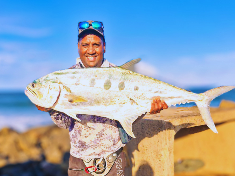 Fabian Govender is the talk of the town with this stunning Queenfish caught off Blue Lagoon