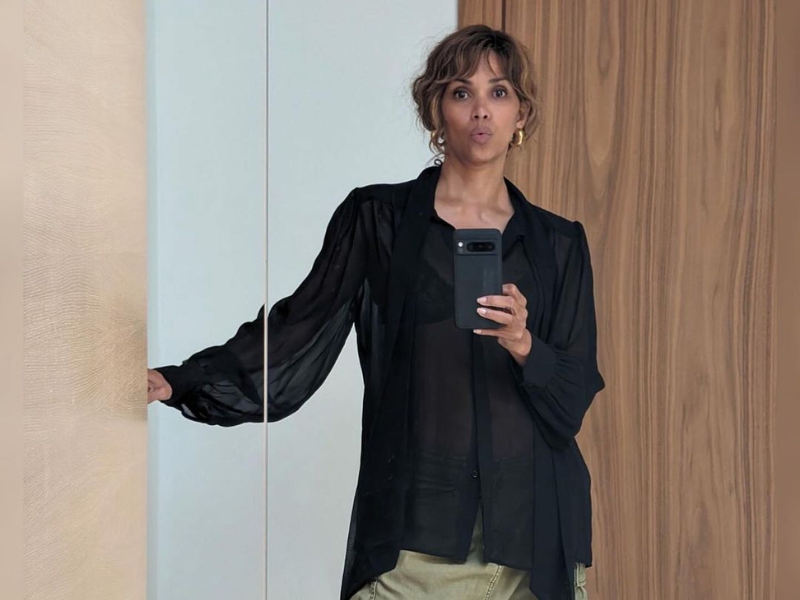 Halle Berry taking a selfie