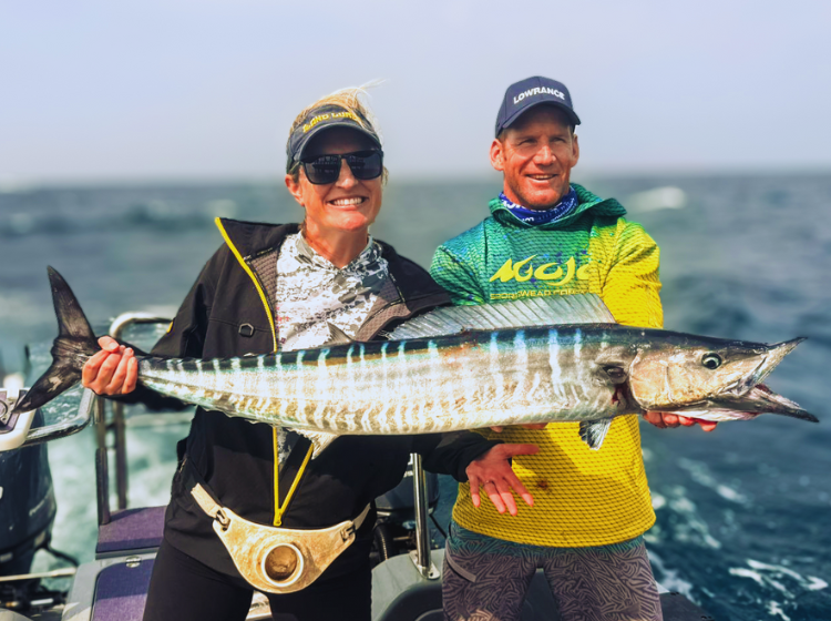Kaylee and Brett Bartho with a stunning Wahoo caught at St.Lucia