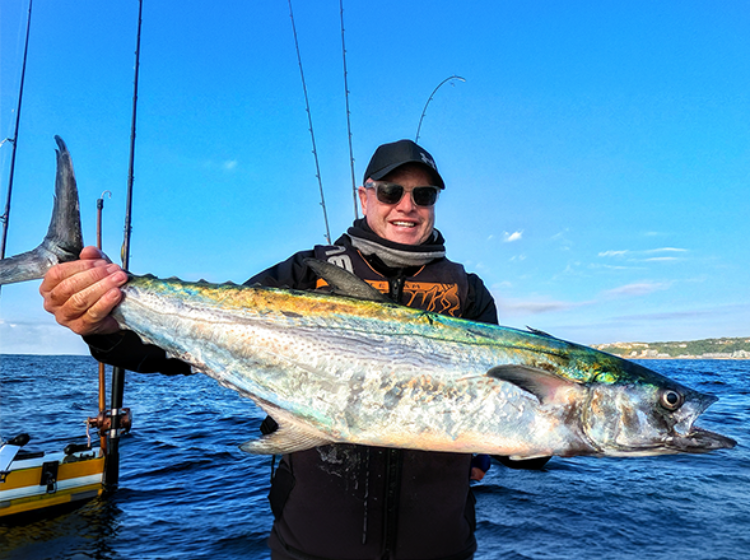 Kevin Tait in the thick of a Snoek action off the north coast