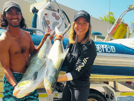 Riyaad Naidu and Michaela Daniels after an epic Garrick session off Durban