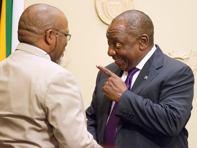 Gwede Mantashe and Cyril Ramaphosa