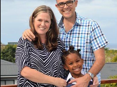 Justin Foxton and his wife and daughter