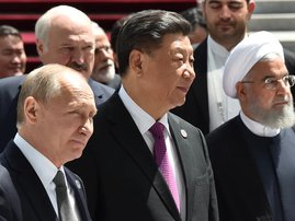 Russian President Vladimir Putin Chinese President Xi Jinping and Iran President Hassan Rouhani
