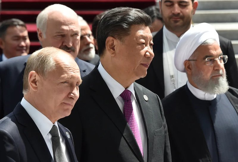 Russian President Vladimir Putin Chinese President Xi Jinping and Iran President Hassan Rouhani