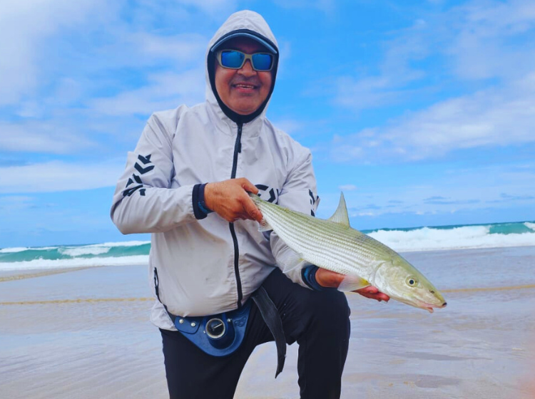 Ashwin Singh with a Bonefish caught at Kosi Bay
