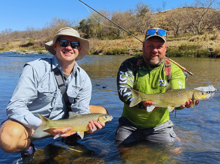 Luvan Cass (left) and Neels Potgieter (right) making the most the Scalie season at the Bushamans River