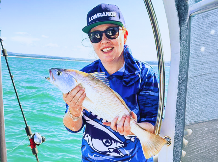 Stephanie Fay Minnie spent the day offshore and landed her first Kob