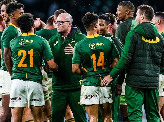 Jacques Nienaber and Boks at Twickenham 2022