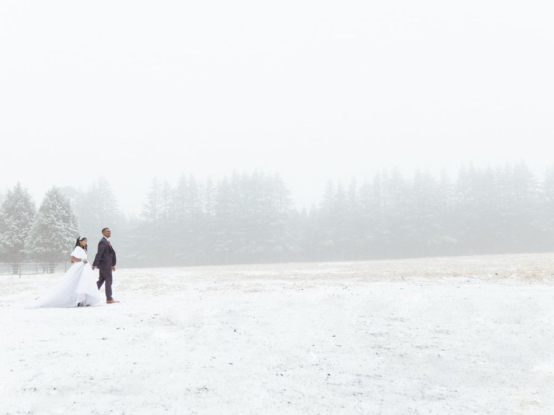 Local Durban couple celebrate marriage in winter wonderland pictures