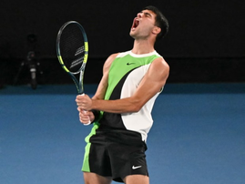 Alcaraz celebrates 100th Slam match with easy win at Australian Open