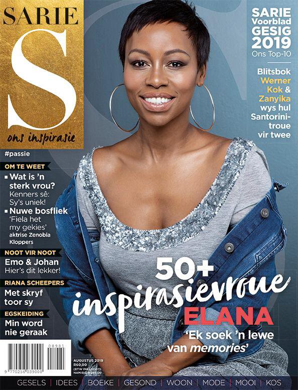 Elana Afrika-Bredenkamp SARIE Magazine cover Aug