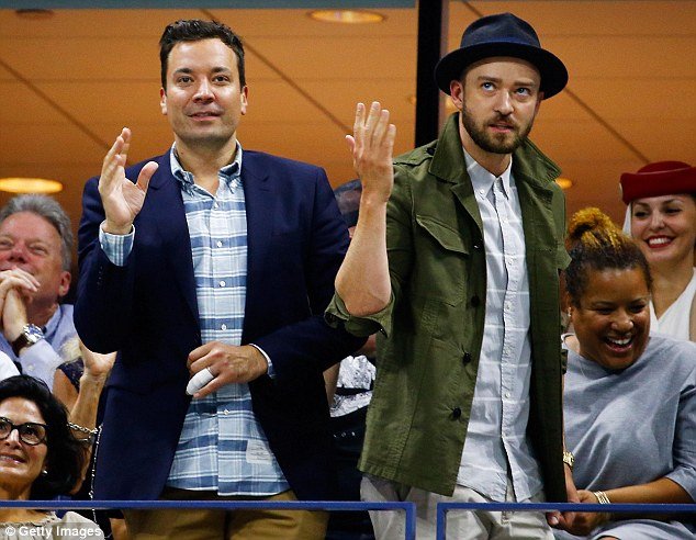 Jimmy Fallon and Justin Timberlake get involved at the US tennis open