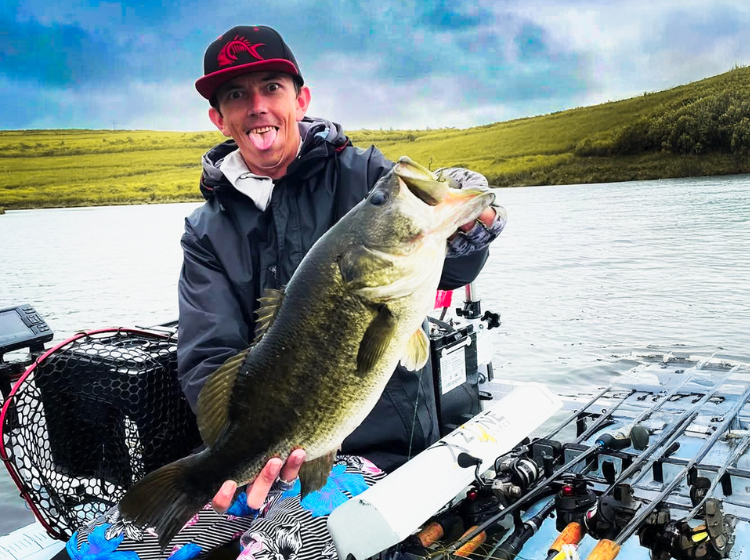 Brian Steyn in some serious Bass action off the private dams