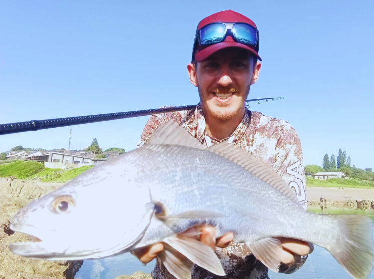 Eckhardt Potgieter with a Kob caught on artificial lure down south