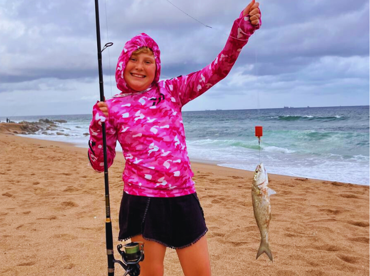 Pippa Wardell getting on the Shad points at Umhlanga Lighthouse