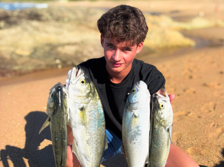 Trent De Bruyn with a handful of Shad caught down south