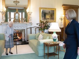 Britain's Queen Elizabeth II and new Conservative Party leader and Britain's Prime Minister-elect Liz Truss meet at Balmoral Castle in Ballater, Scotland, on September 6, 2022, where the Queen invited Truss to form a Government. Truss will formally take o