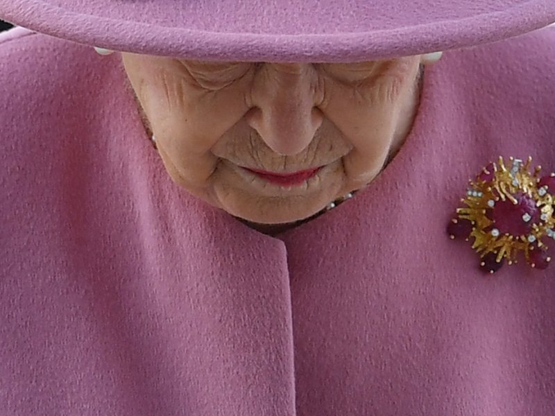 In this file photo taken on October 15, 2020 Britain's Queen Elizabeth II visits the Defence Science and Technology Laboratory (Dstl) at Porton Down science park near Salisbury, southern England, on October 15, 2020. Queen Elizabeth II, the longest-servin