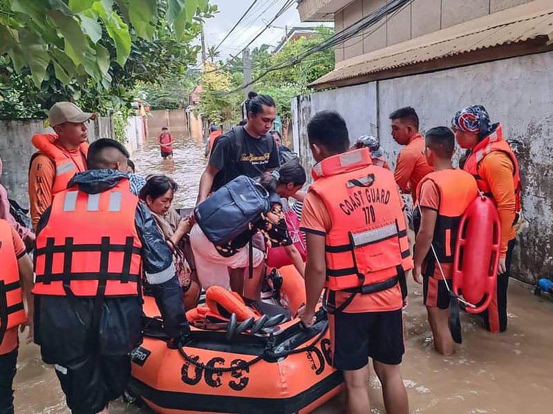 Tropical Storm Nalgae has unleashed flash floods and landslides in parts of the Philippines Handout Philippine Coast Guard