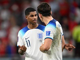England's Marcus Rashford and Harry Maguire