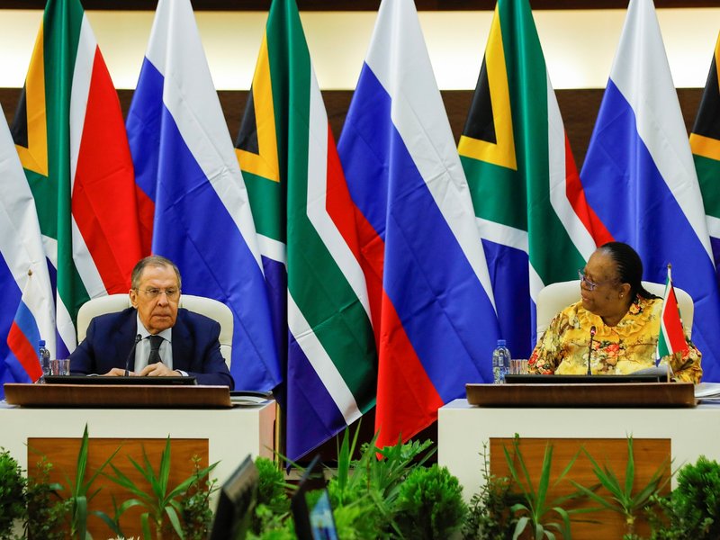 Russian foreign minister Sergei Lavrov and Naledi Pandor