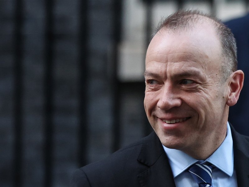 Britain's Northern Ireland Secretary Chris Heaton-Harris leaves Number 10 Downing Street after attending the weekly Cabinet meeting in London on February 7, 2023.
