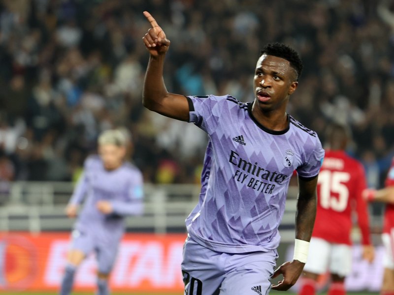 Real Madrid's Brazilian forward Vinicius Junior