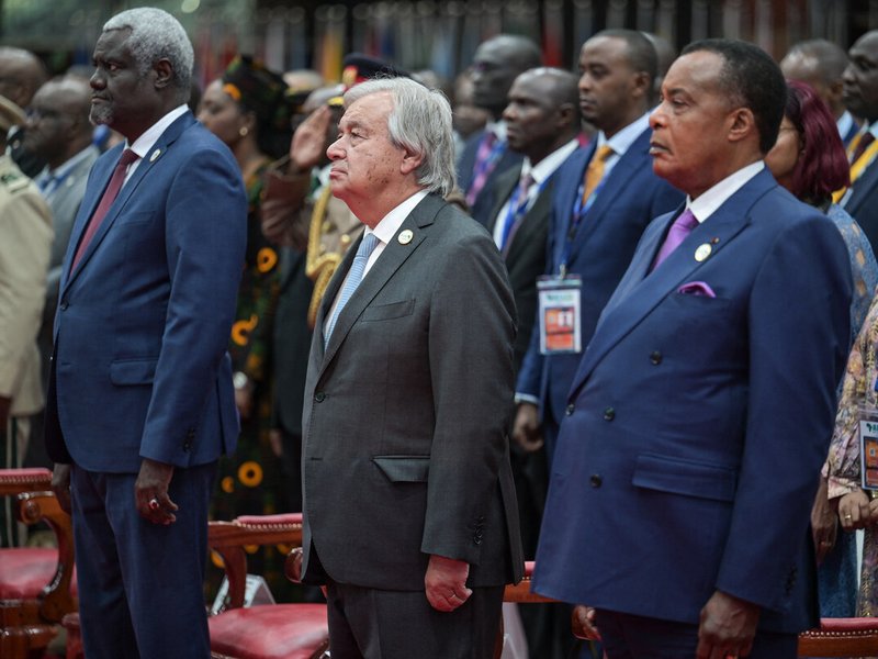 Chairperson of the African Union Commission Moussa Faki Mahamat, Secretary General of the United Nations Antonio Guterres