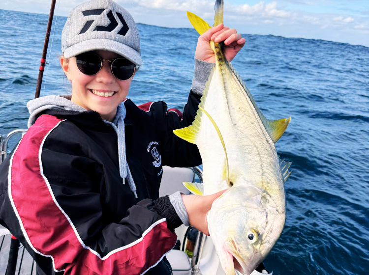 Claire Joyce with a Blacktip Kingfish caught off Durban