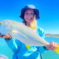 Michaela Daniel with a kingfish caught offshore while on holiday down the south coast