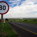 Road sign in South Africa showing speed limit