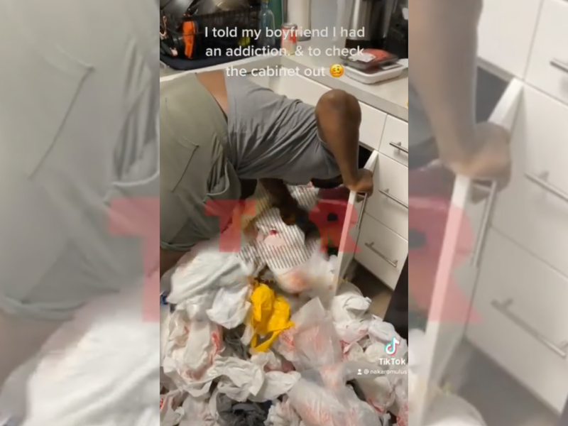 Boyfriend discovers that girlfriend is addicted to plastic bags